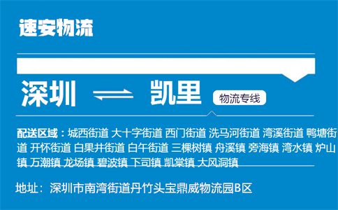 优质深圳到凯里物流专线